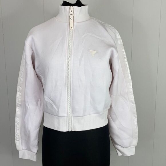 Guess Allie Logo-Striped Zippered Sweatshirt XL - Picture 1 of 9